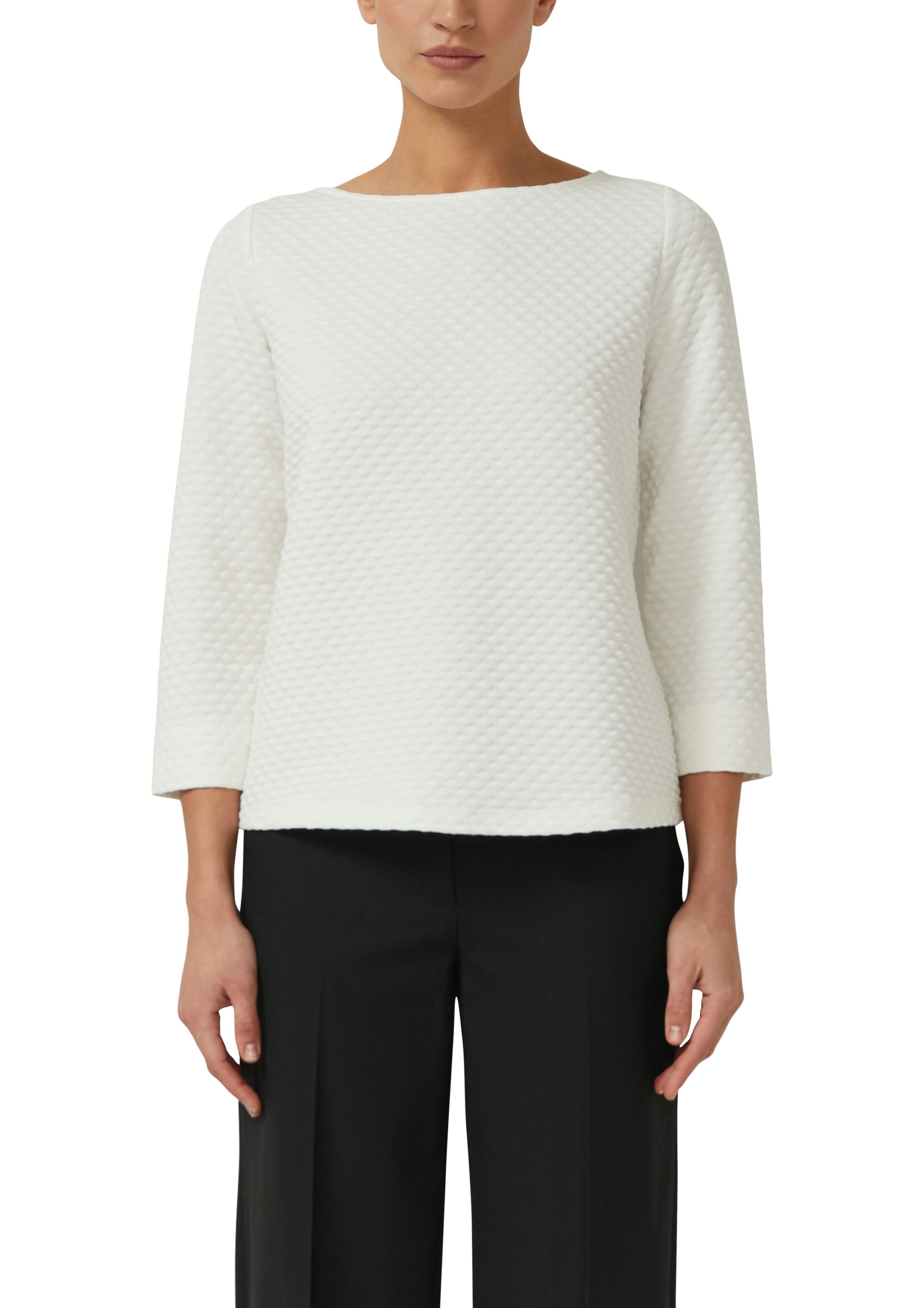 s.Oliver BLACK LABEL Sweatshirt im Relaxed Fit mit U-Boot-Ausschnitt günstig online kaufen