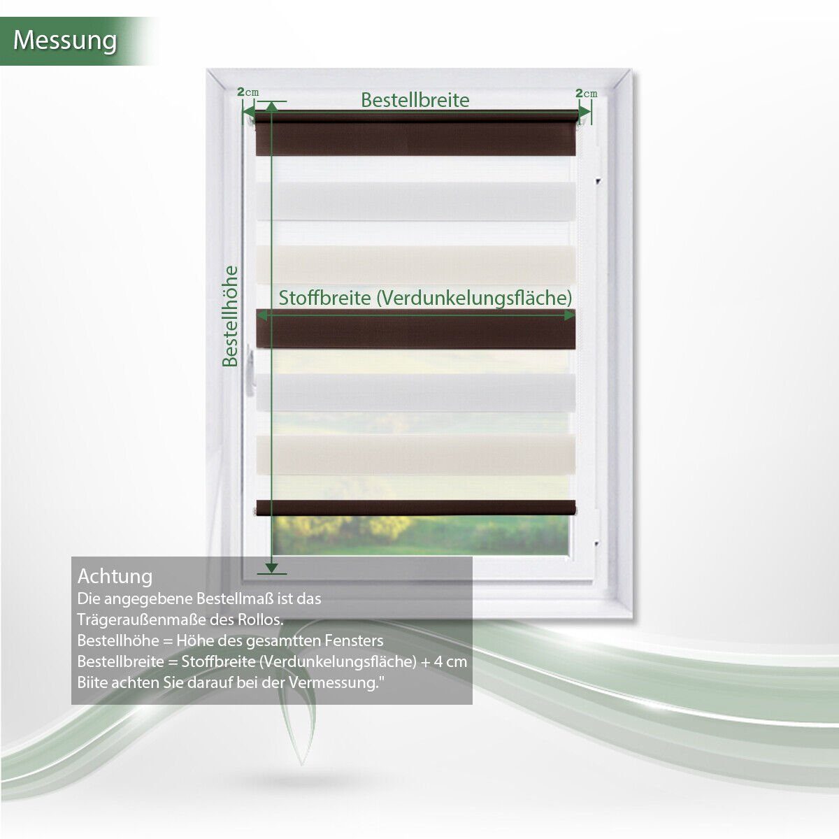Doppelrollo ohne Bohren 130cm/150cm/230cm, OUBO, freihängend, Klemmfix, rollo für Fenster und Tür mit Klemmträger Lichtschutz und Sichtschutz – Bild 5 von 5