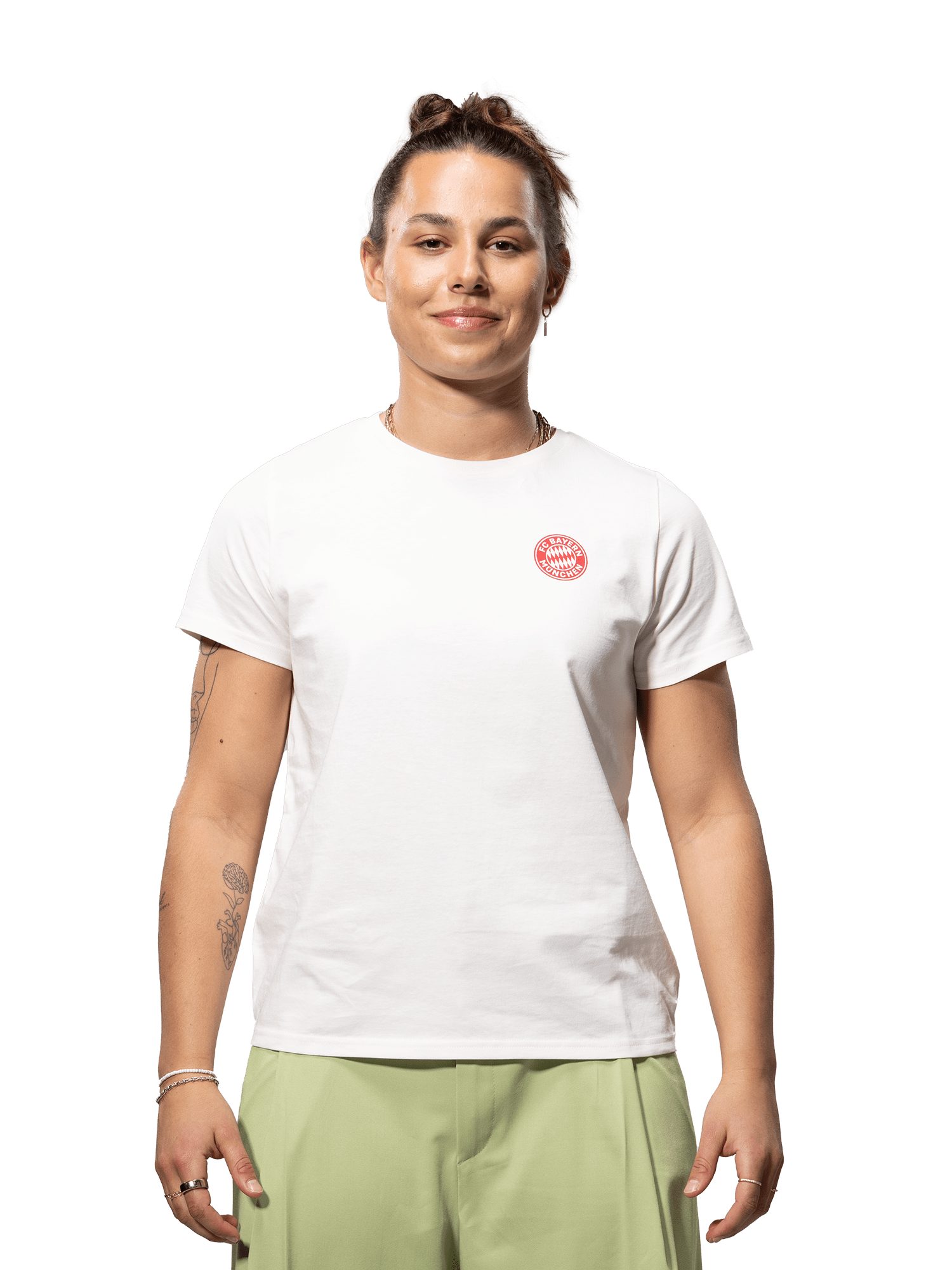 T-Shirt FC Bayern München, T-Shirt Summer, Damen, Off white