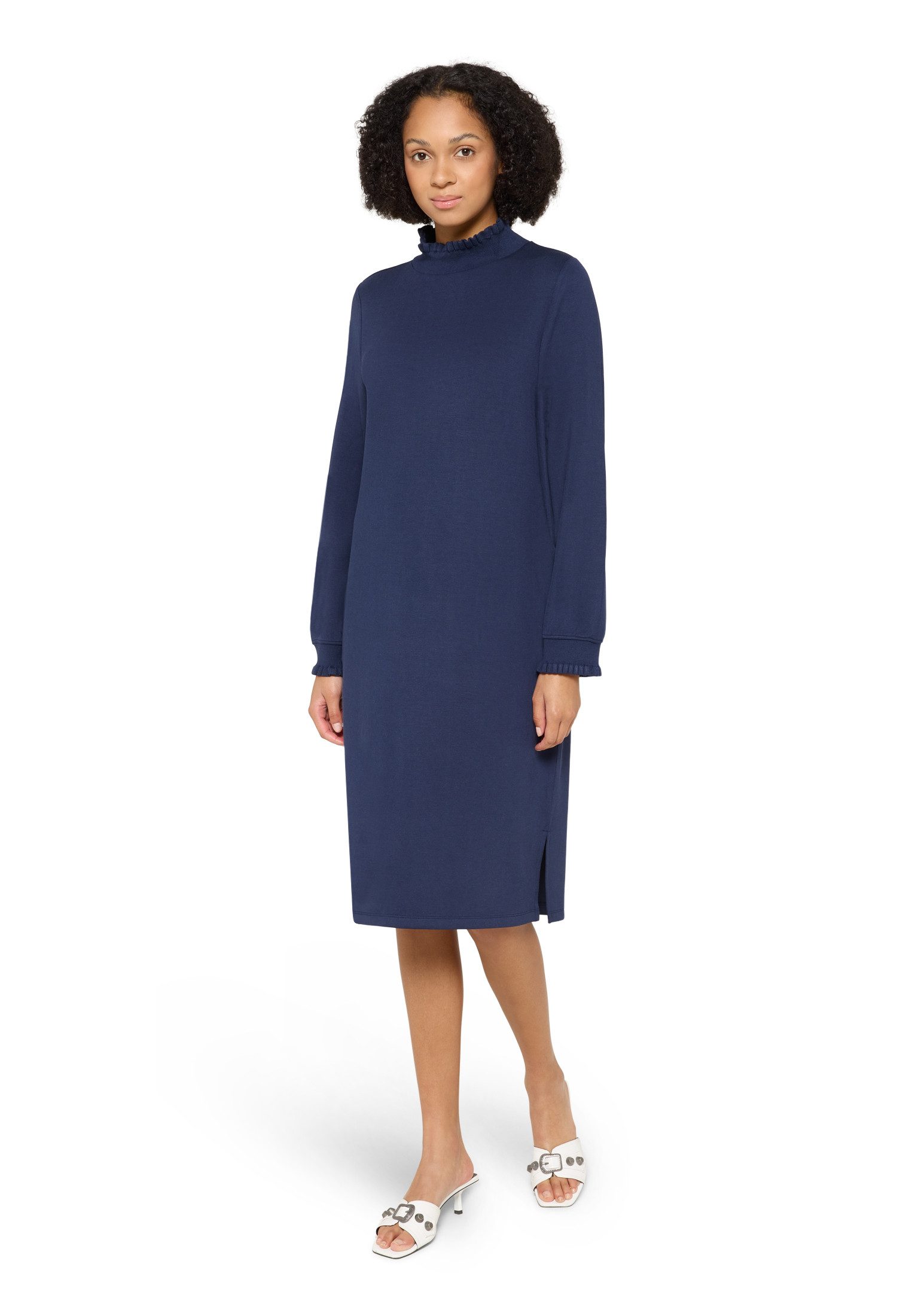 Cartoon Druckkleid Damen Casual-Kleid mit Eingrifftaschen