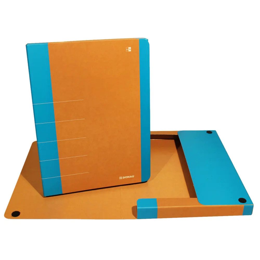 DONAU Organisationsmappe Heftbox A4 Karton Donau Life neonblau für A4 Dokumente Rückenbreite 3c