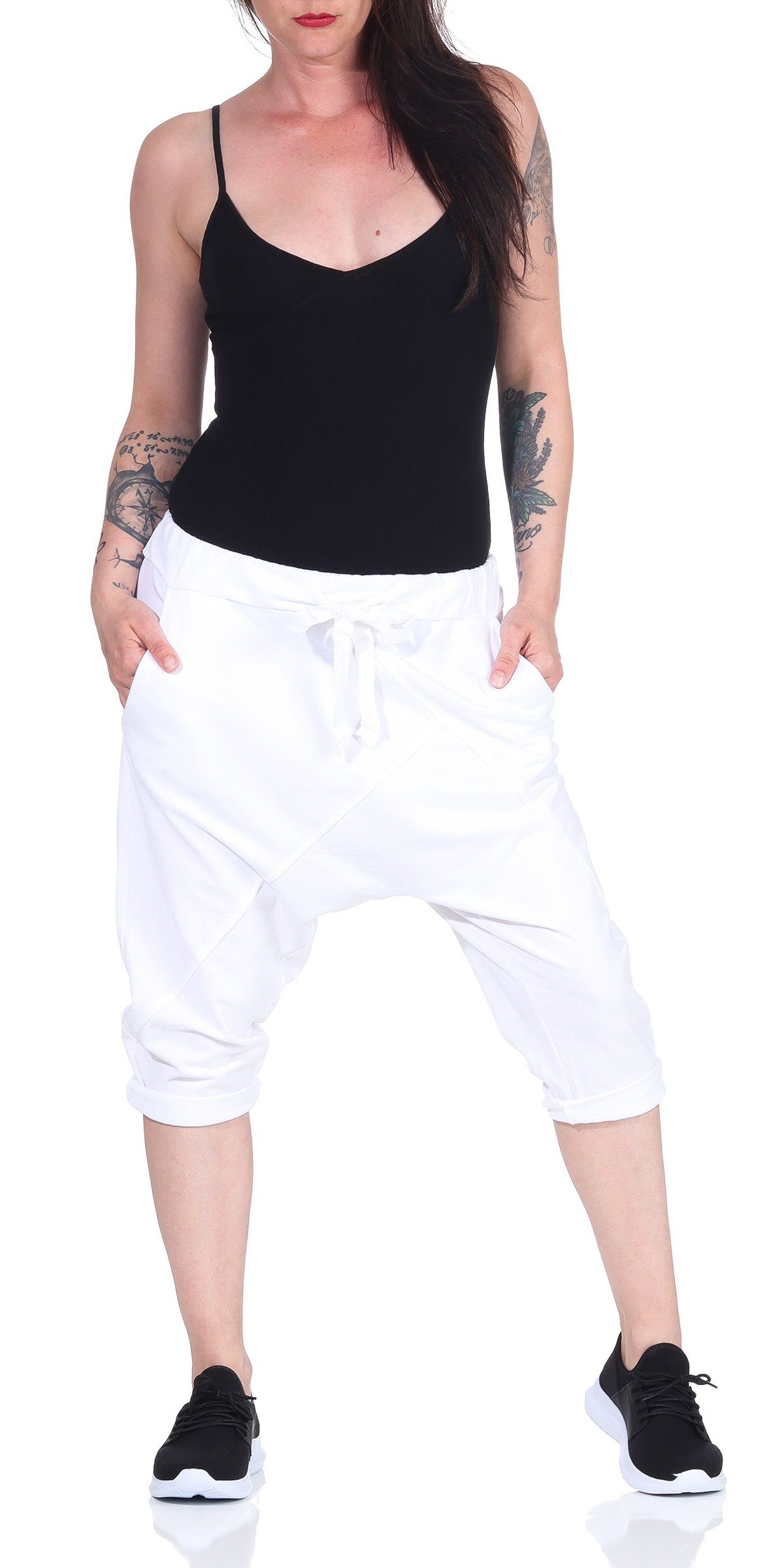 CLEO STYLE Jogginghose Bermuda 107 Weiß günstig online kaufen