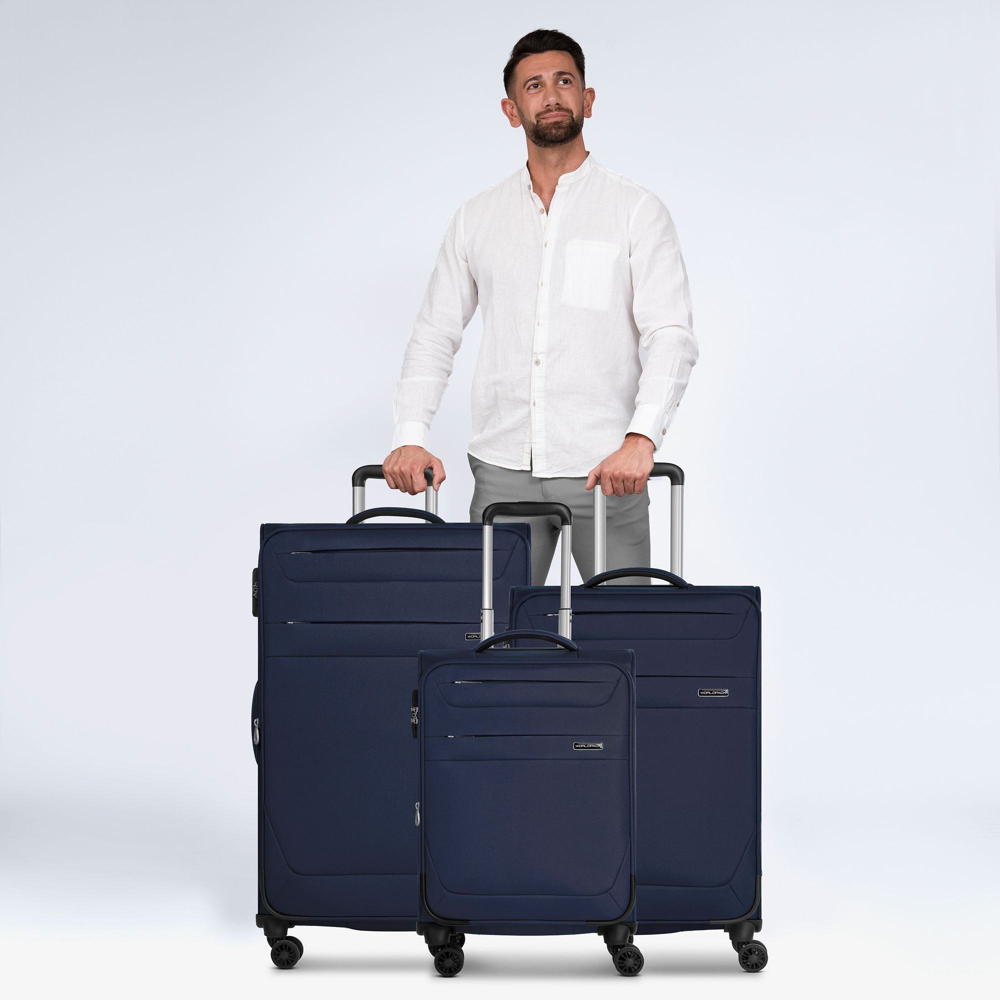 WORLDPACK Trolleyset Chicago, 4 Rollen, (3-teilig, 3 tlg), Polyester