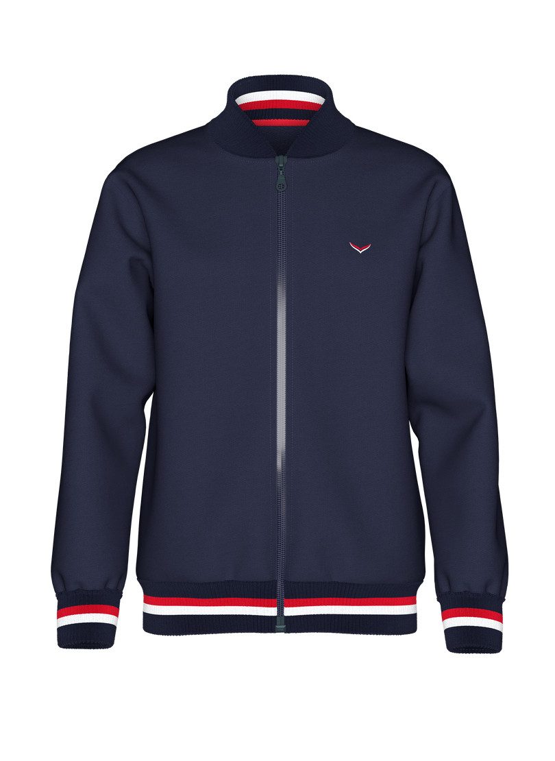 Trigema Sweater TRIGEMA Collegejacke mit kontrastfarbigen Elementen