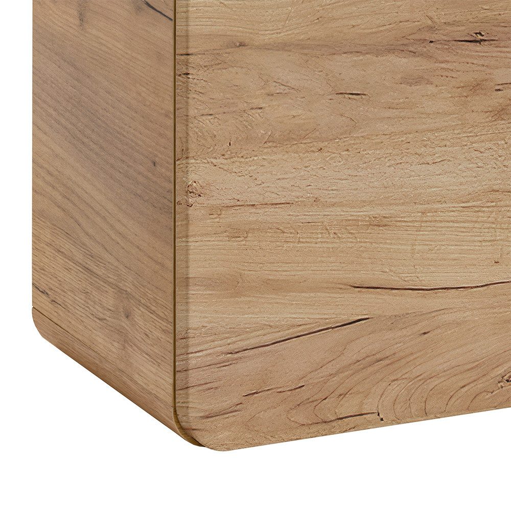 Lomadox Waschbeckenschrank LUTON-56-CRAFT Badezimmerschrank Gäste WC Unterschrank B/H/T 40/66/22 cm in Eiche