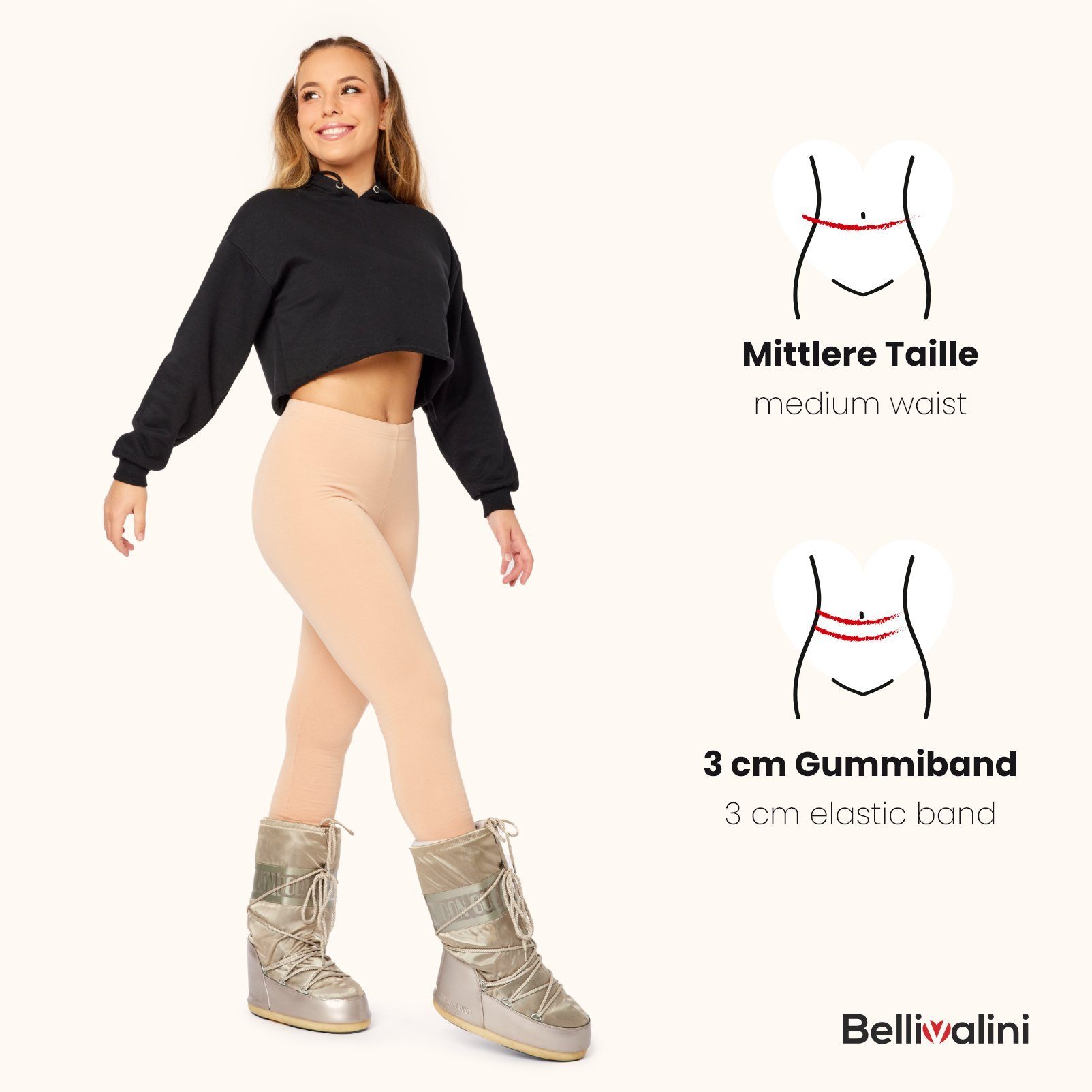 Bellivalini Leggings Damen Thermohose Lang BLV50-320 (1-tlg) Weich, Gefüttert