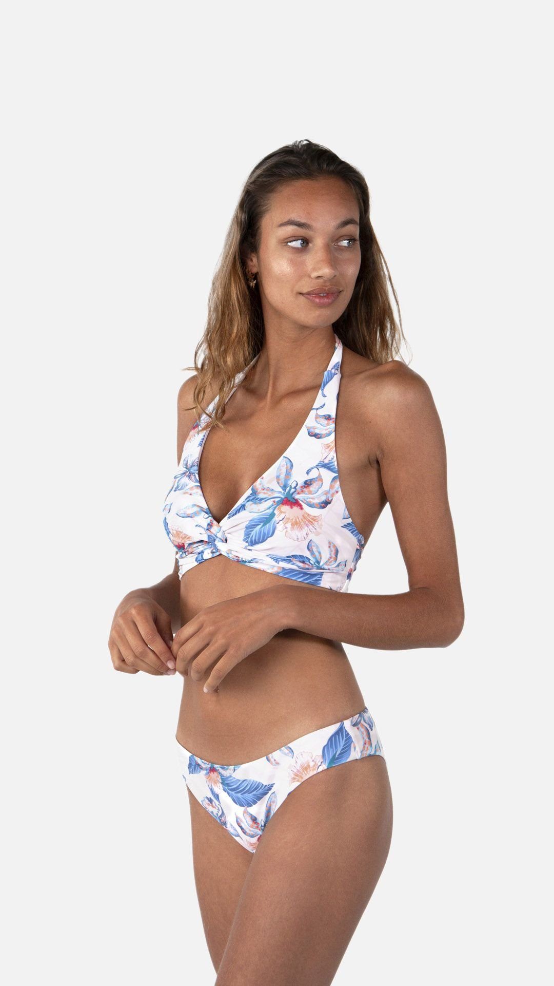 Minke Bikinihose Bikini-Hose BARTS Barts mit Hipster weiß Blumenprint