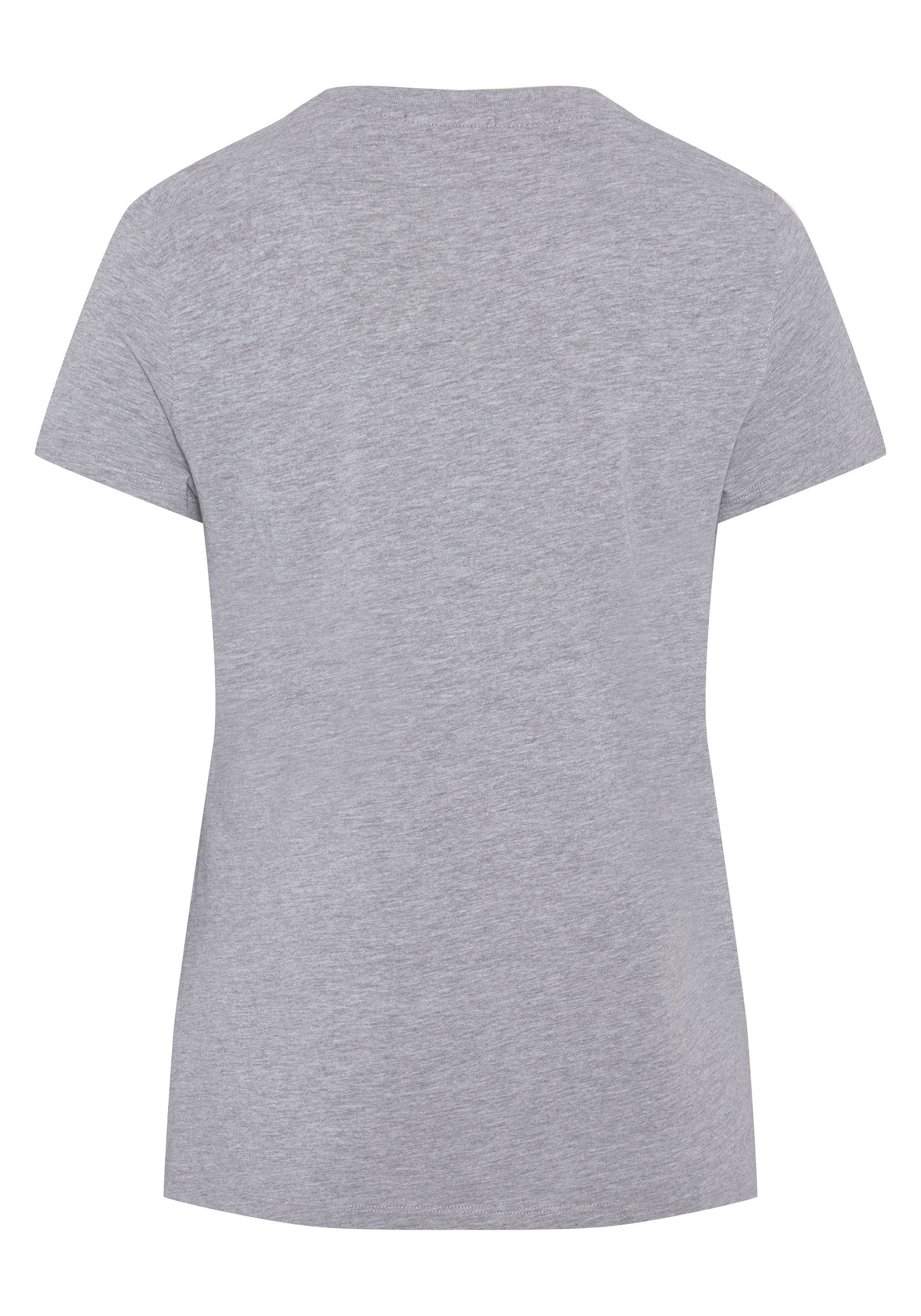 Chiemsee Gray 1 Schriftzug Print-Shirt Neutral T-Shirt mit Melange 17-4402M