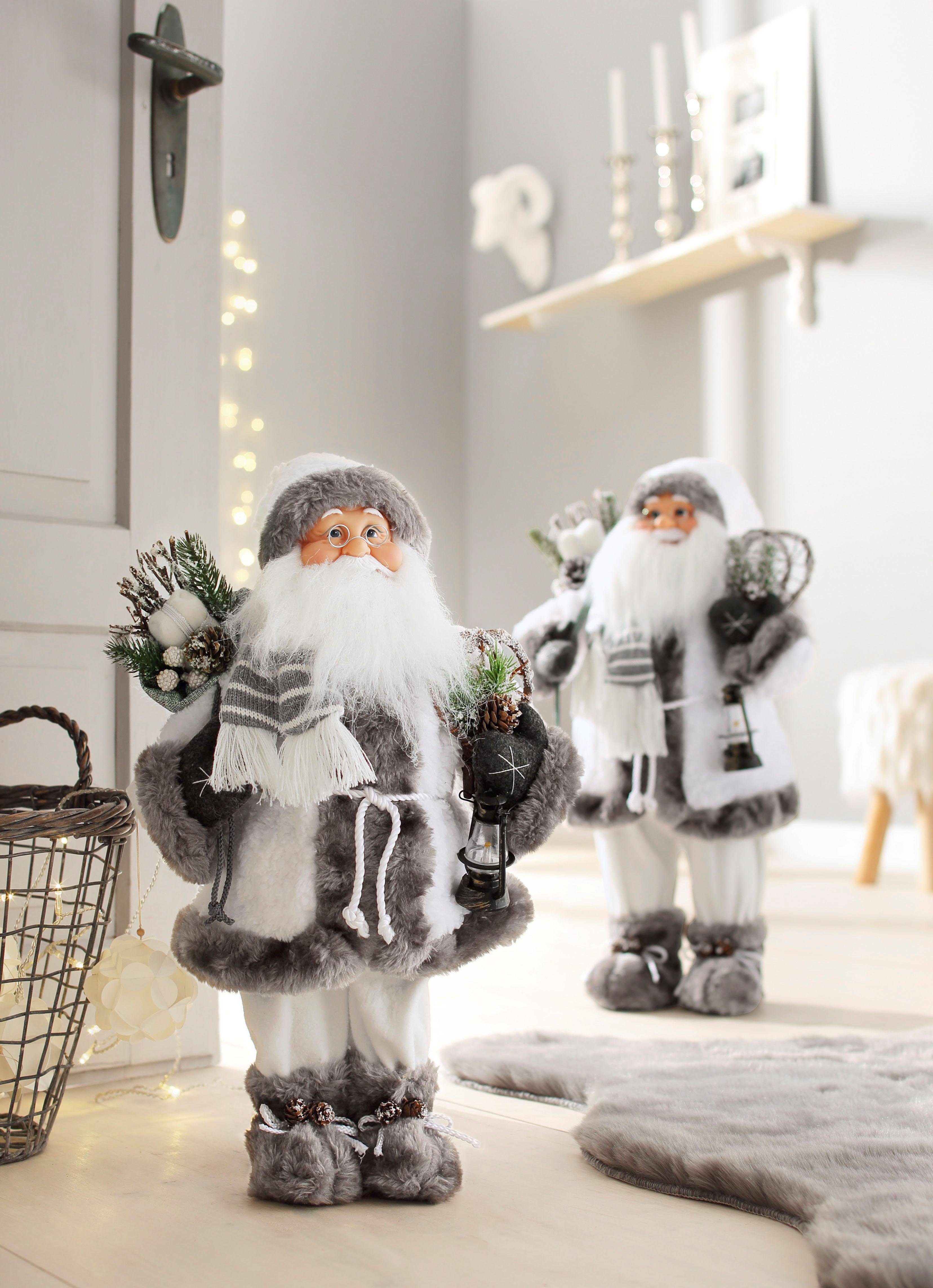 Laterne, - mit Weihnachtsmann weißem Weihnachtsdeko Mantel und HOMECOLLECTION Santa HOSSNER