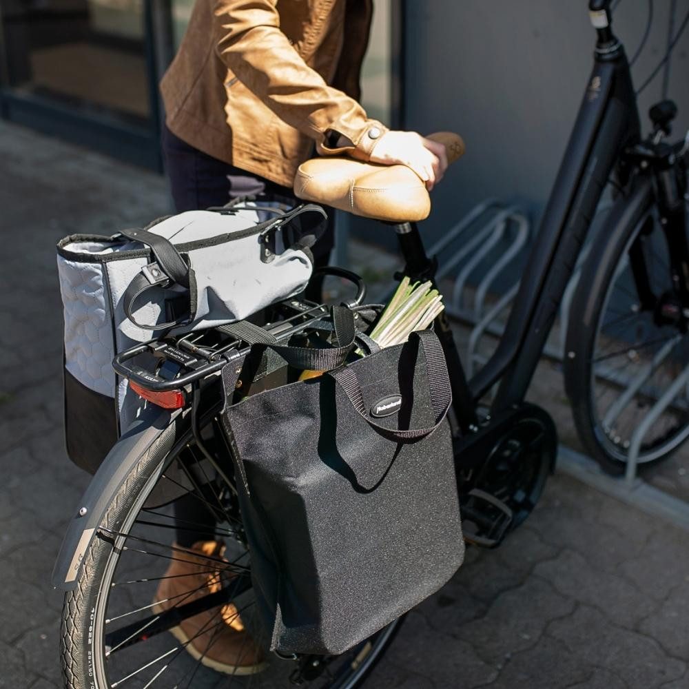 Haberland Fahrradtasche Haberland Faltbare Fahrrad-EK-Tasche schwarz - praktische Einkaufstasc