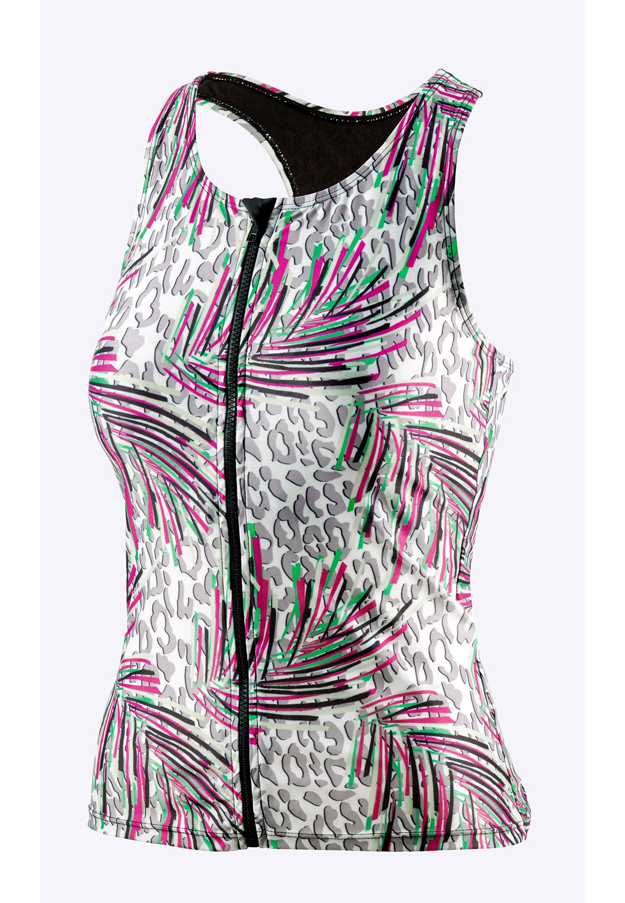 Beco Beermann Tankini BEsuit Racerback Swimtop (1-St) mit Front-Reißverschluss und Innen-BH in aufregendem Blütendesign