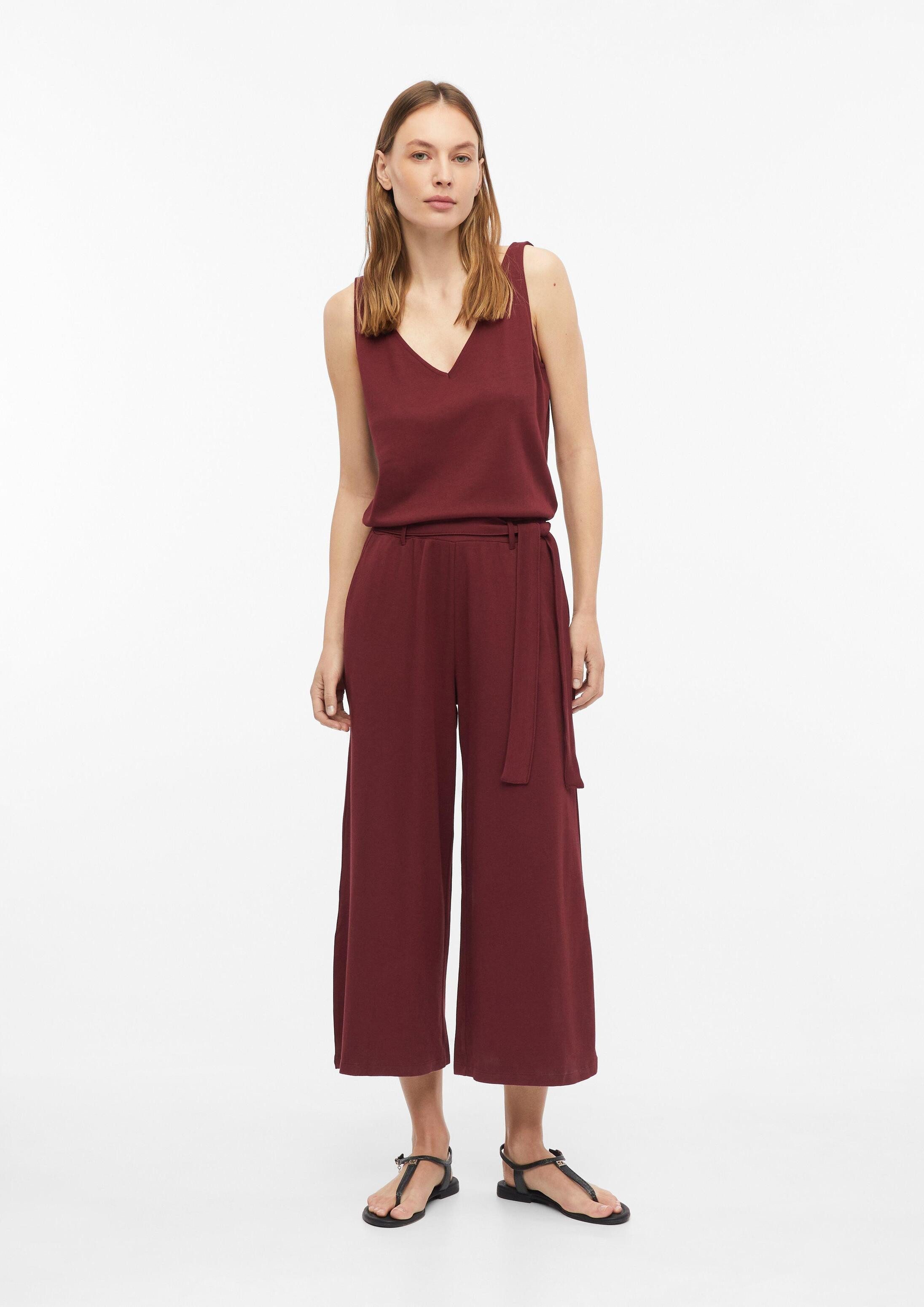 s.Oliver Jumpsuit Overall Ärmelloser Overall aus Interlockjersey mit Gürtel