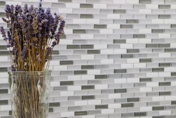 Mosani Fliesenaufkleber 4 Stk. selbstklebende Vinyl Mosaik Stäbchen Klebefolie (Set, 4-teilig), Spritzwasserbereich geeignet, Küchenrückwand Spritzschutz