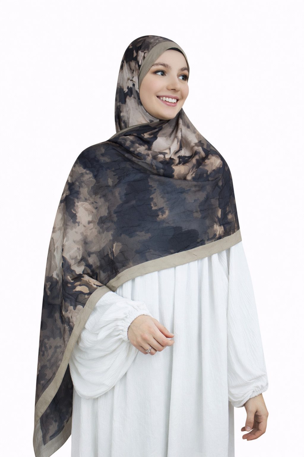 Aymasal Kopftuch Printed Soft Hijab Aquarell Look Kopftuch Schal Modest Fas günstig online kaufen