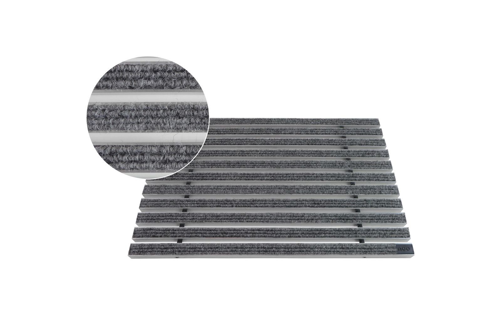 ACO Severin Ahlmann GmbH & Co. KG Fußmatte Eingangsmatte Vario, Rips Hellgrau, rechteckig, Höhe: 20 mm, Größe: 600x400 mm, für Innen- und überdachten Außenbereich