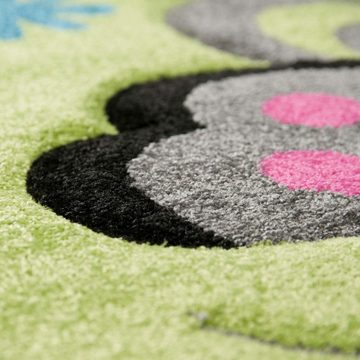 Kinderteppich Kinderteppich Schmetterling Design Grün Pink Grau Türkis Weiss, TeppichHome24, rechteckig, Höhe: 13 mm