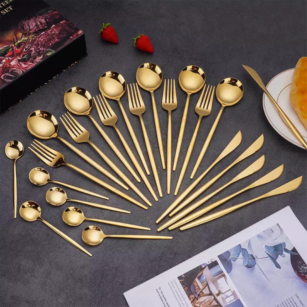 Faizee Möbel Besteck-Set Besteck Set Edelstahl für 6 Personen 24-teiliges Besteckset Luxury Box (24-tlg), Edelstahl