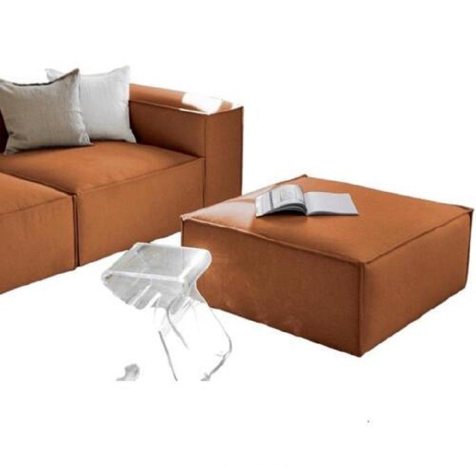 Couch, 4-Sitzer xxl Textil Hocker Couchen JVmoebel Orange Set Sofa Teile Sofas Stoffsofa mit 2