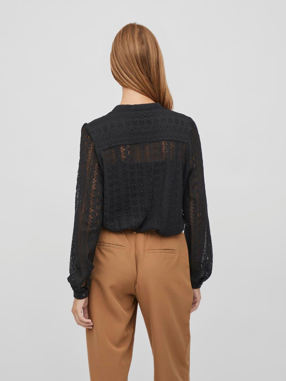 Vila Blusenshirt VICHIKKA LACE L/S SHIRT- NOOS