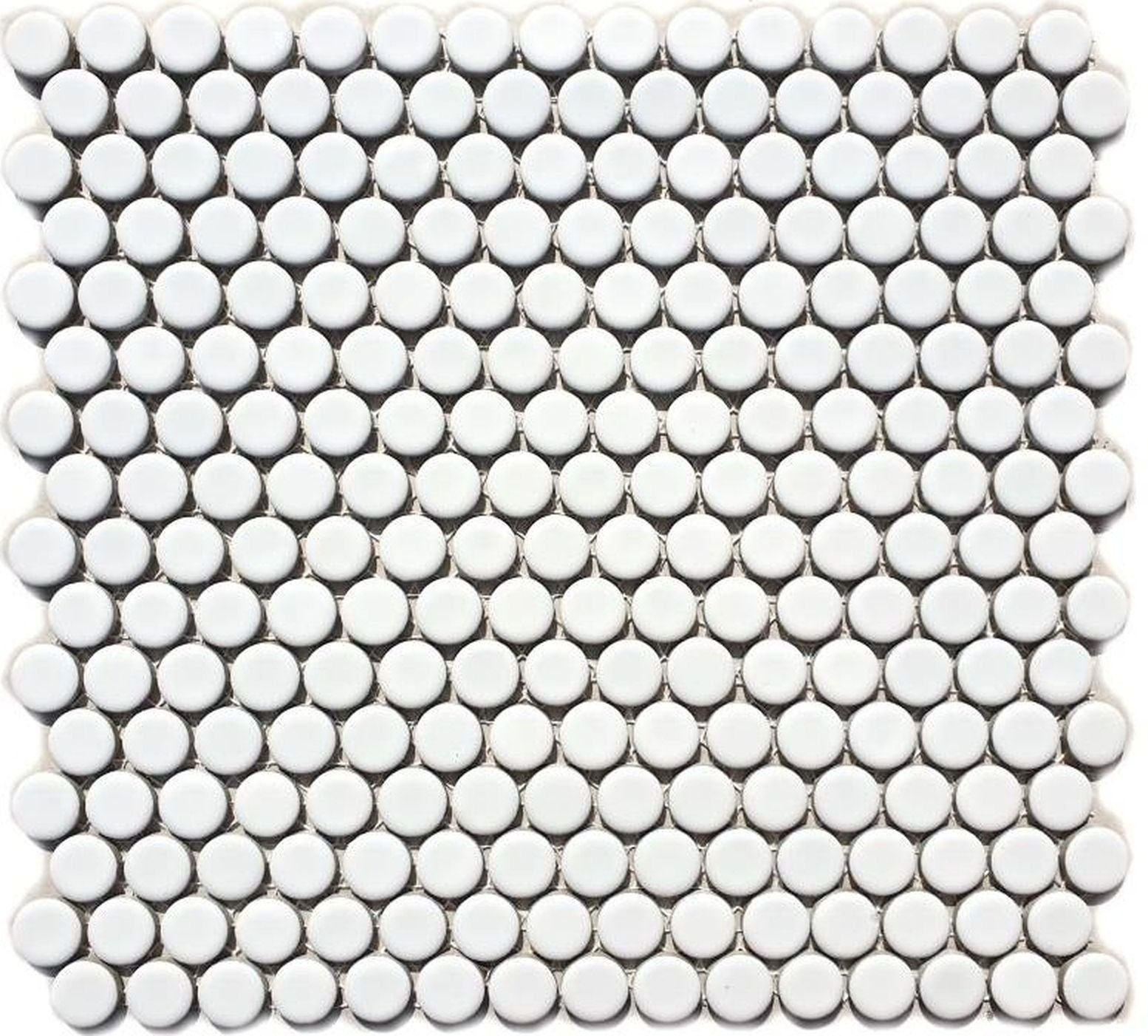 weiß Mosaikfliesen Matten Keramikmosaik Mosani Mosaikfliesen / 10 matt Knopf