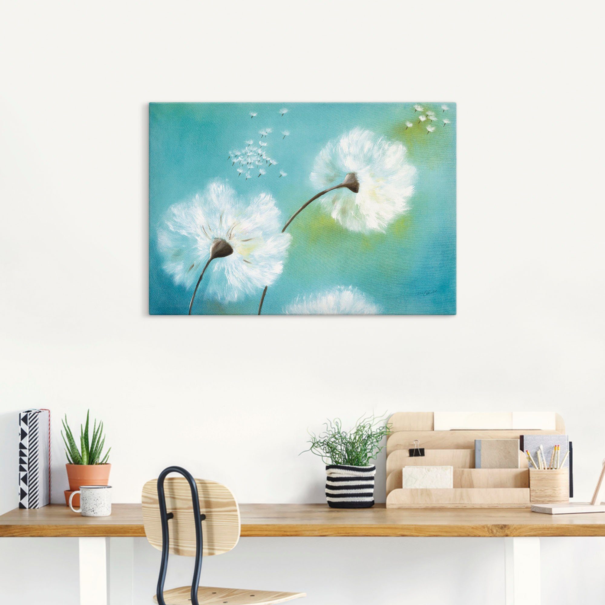 Artland Leinwandbild Pusteblumen, Blumen (1 St), auf Holzrahmen gespannt