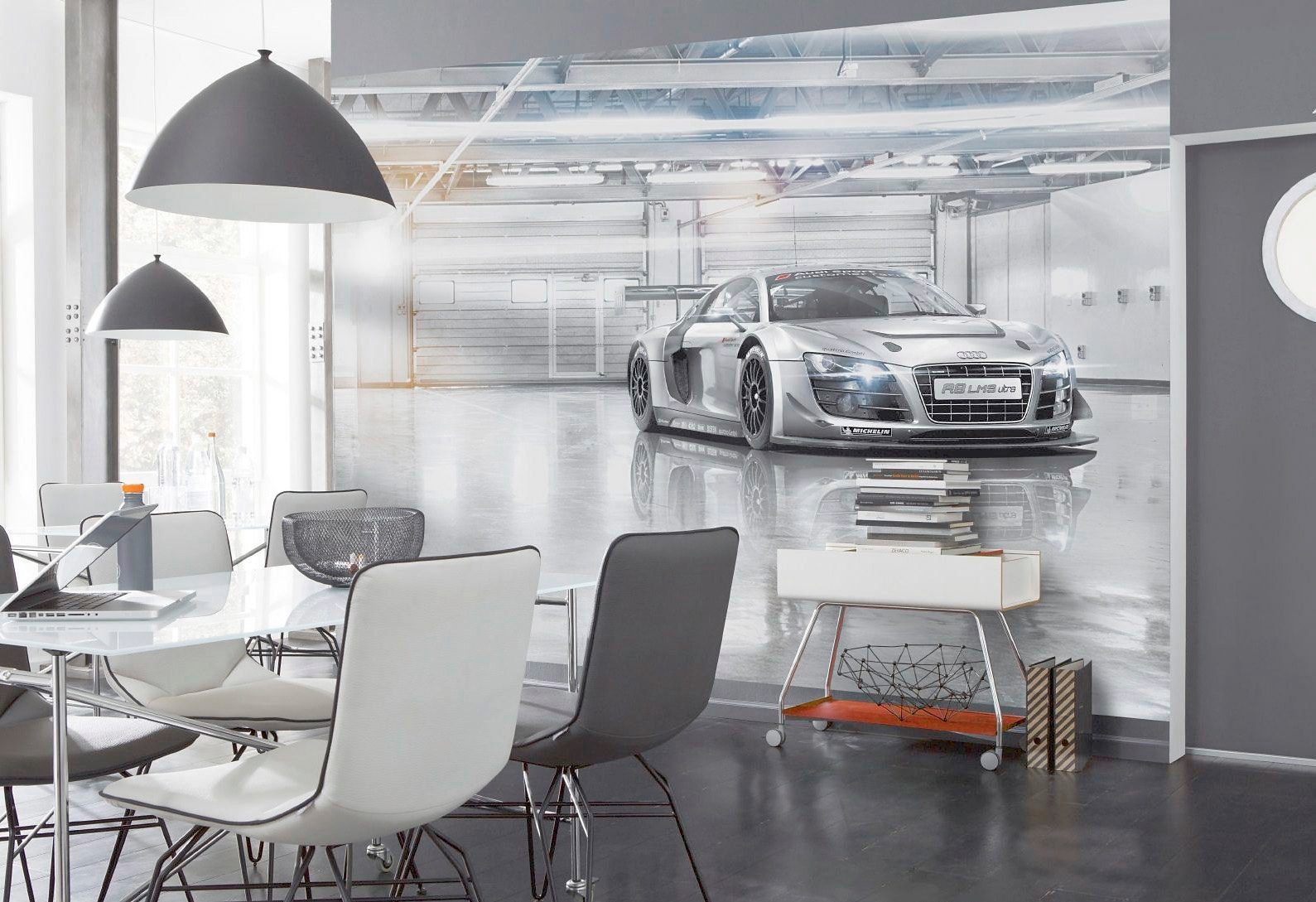 Komar Fototapete Audi R8 Le Mans - Größe 368 x 254 cm, glatt, bedruckt, Wohnzimmer, Schlafzimmer