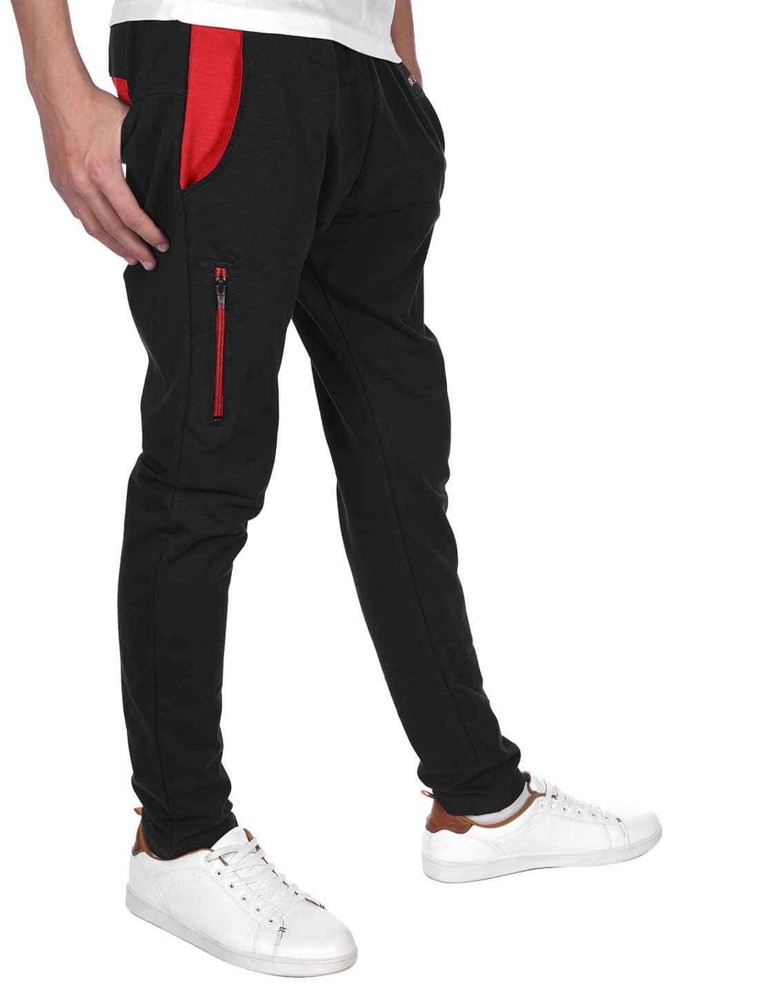 Sweathose Sweatpants elastischem BEZLIT Bund Kinder mit (1-tlg) Schwarz-Rot Jungen