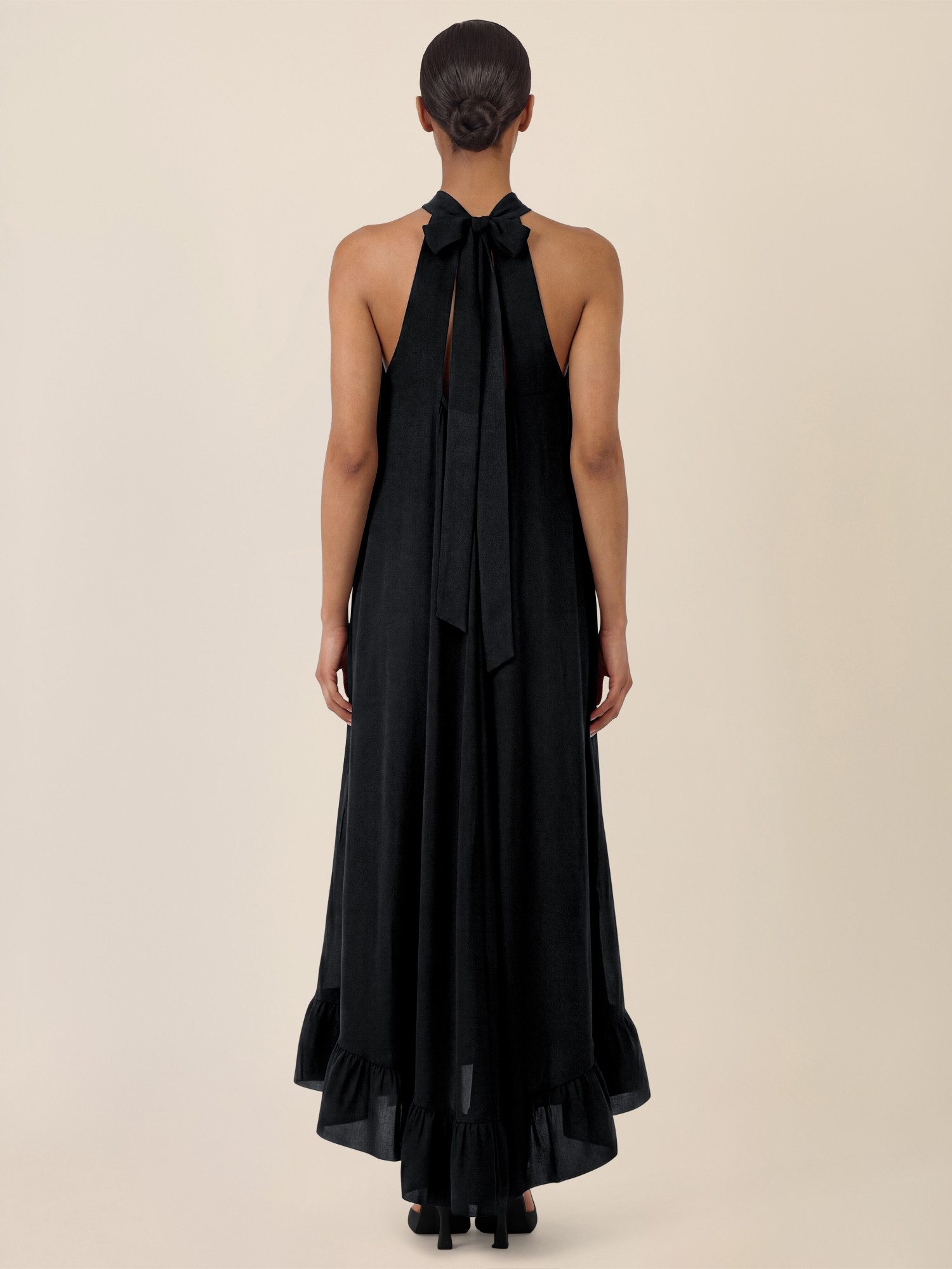 Apart Chiffonkleid mit Volantsaum