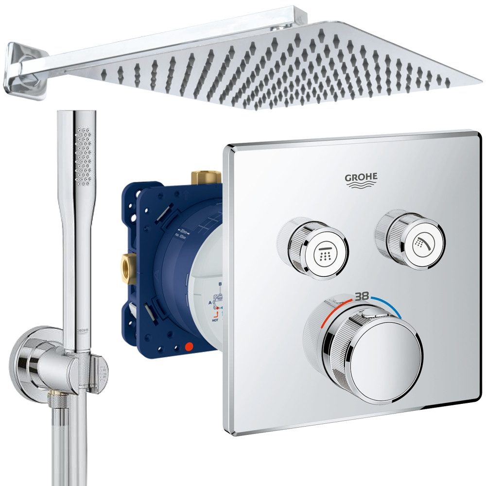 Grohe und Jowi Duscharmatur Unterputz Duscharmatur Grohtherm SmartControl Thermostat, Duschsystem (Thermostat Unterputz-Duschsystem, Set) Thermostat, Brausen regulierbar