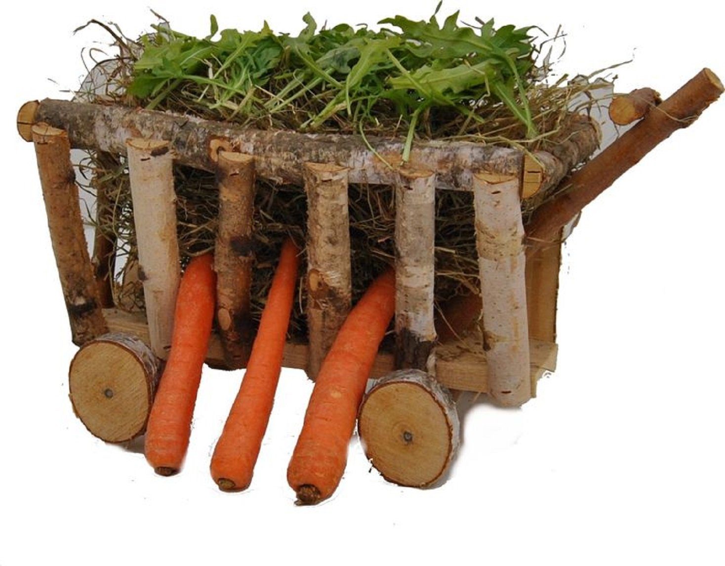 Ollesch Nagerhaus XXL Naturholz Futter und Heuraufe für Meerschweinchen und Kaninchen