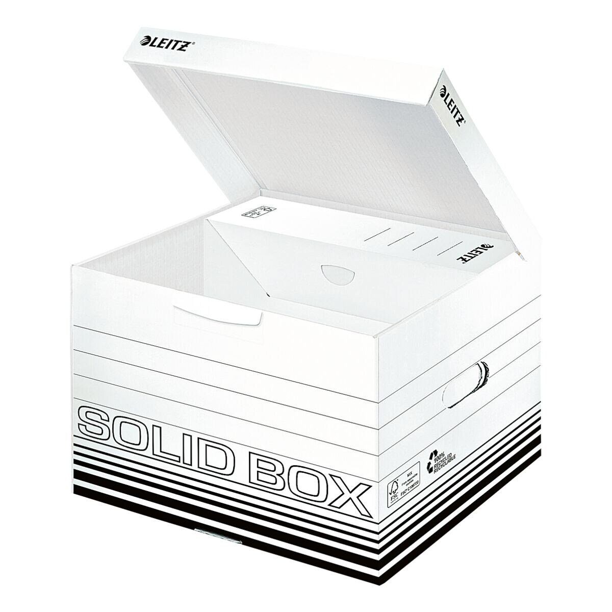 LEITZ Aufbewahrungsbox Solid Box M (10 St), mit Klappdeckel und doppeltem Boden