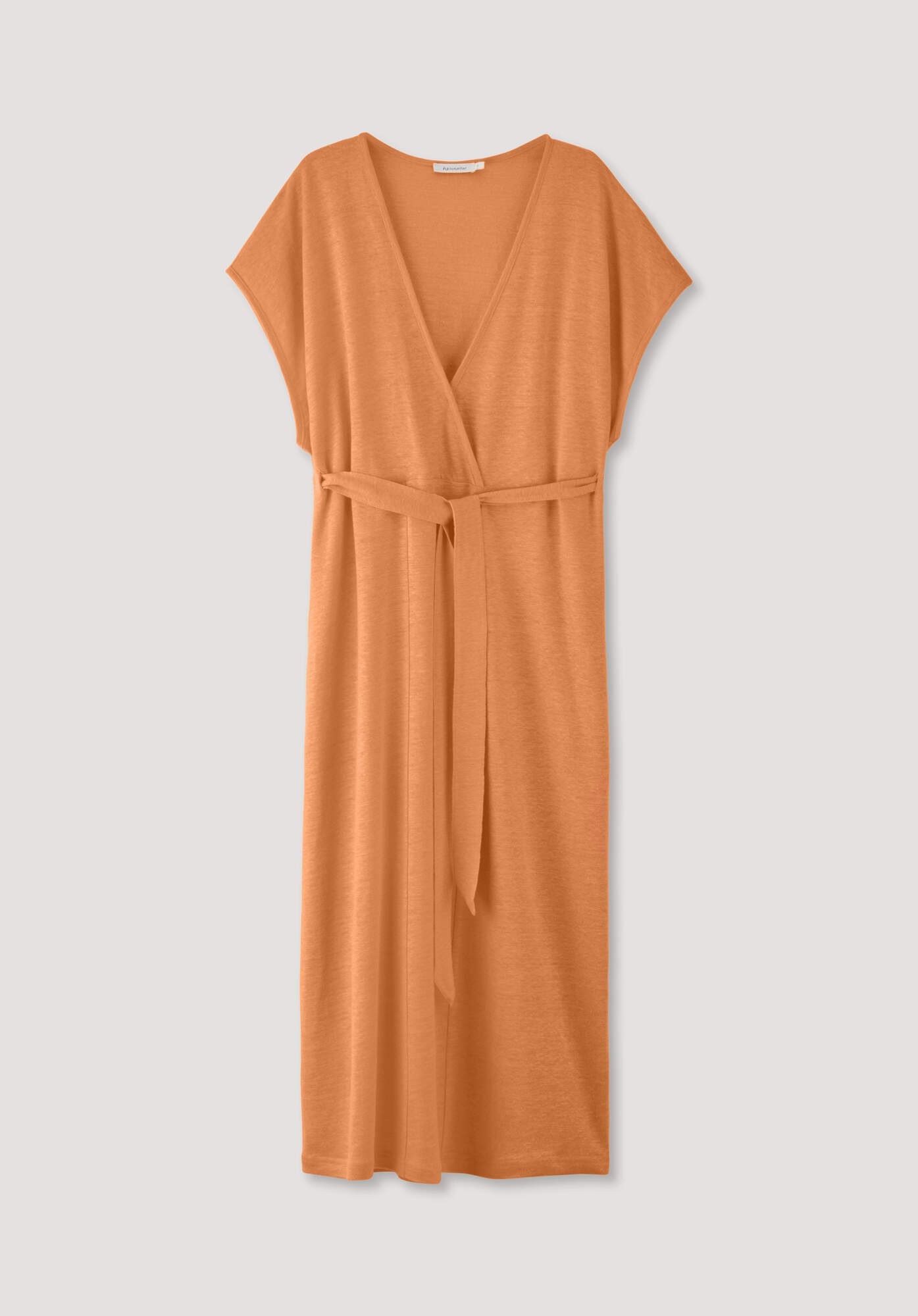 Hessnatur Jerseykleid Midi Relaxed aus reinem Leinen (1-tlg)
