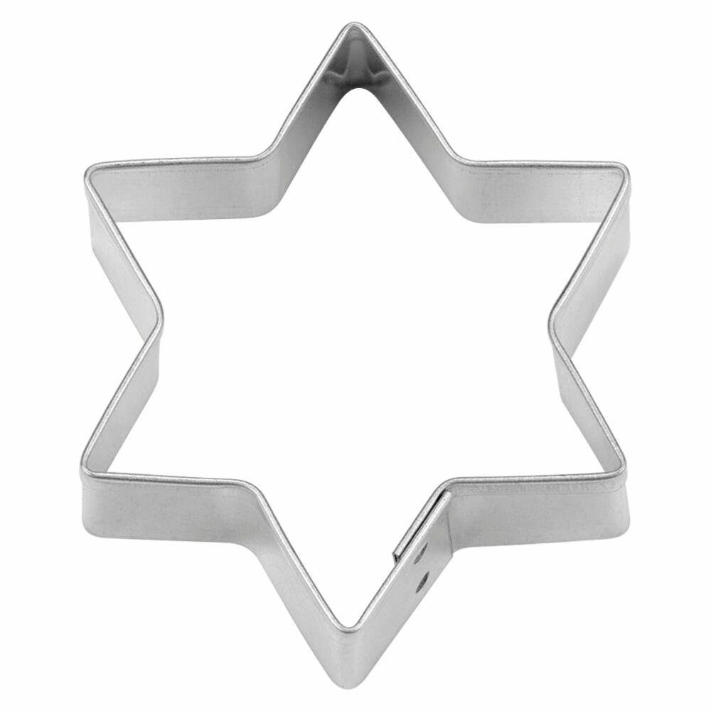 STÄDTER Ausstechform Stern 6-zackig Weißblech 18 cm, Weissblech