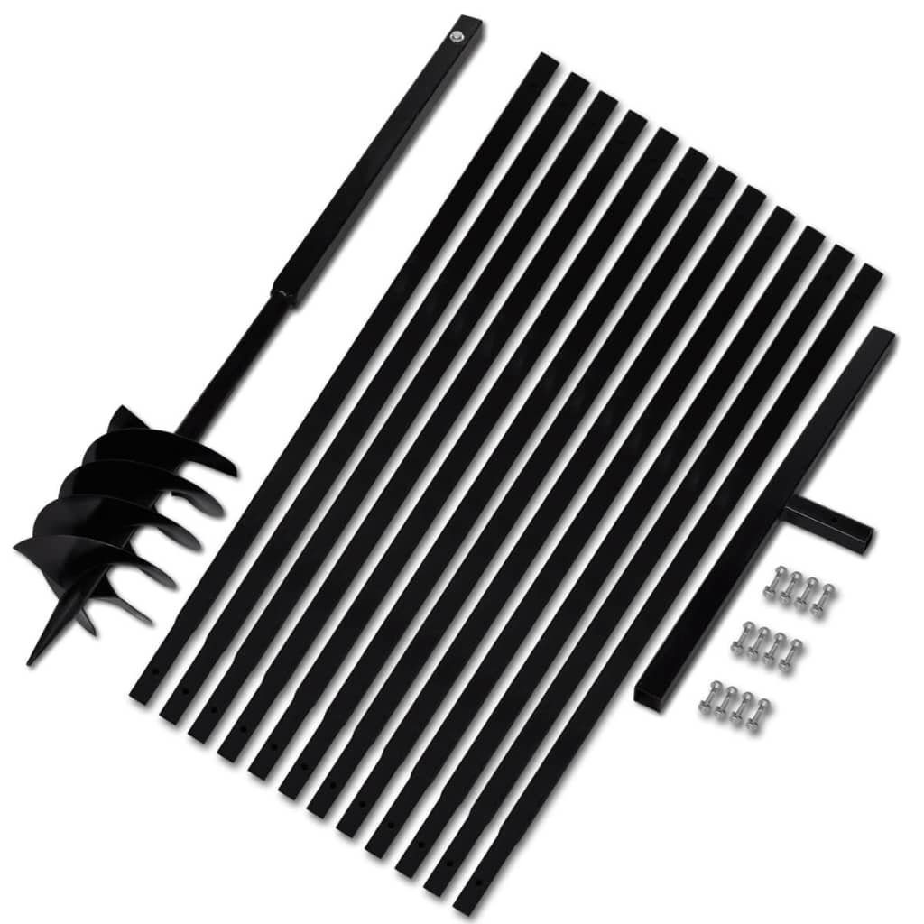 vidaXL Erdbohrer Erdbohrer mit Griff 180 mm Verlängerungsrohr 13 m, (1-tlg)