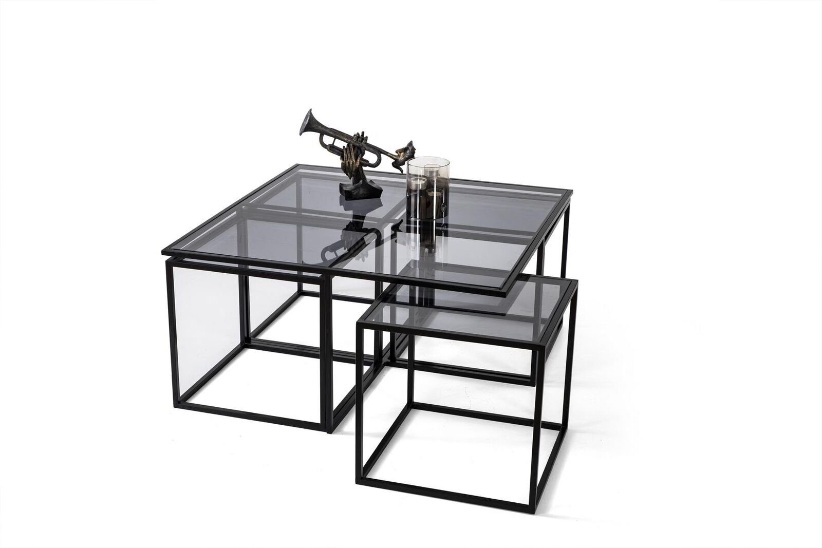 JVmoebel Couchtisch Glas Couchtisch Designer Tisch Metall Wohnzimmertisch Neu (Couchtisch), Made in Europe