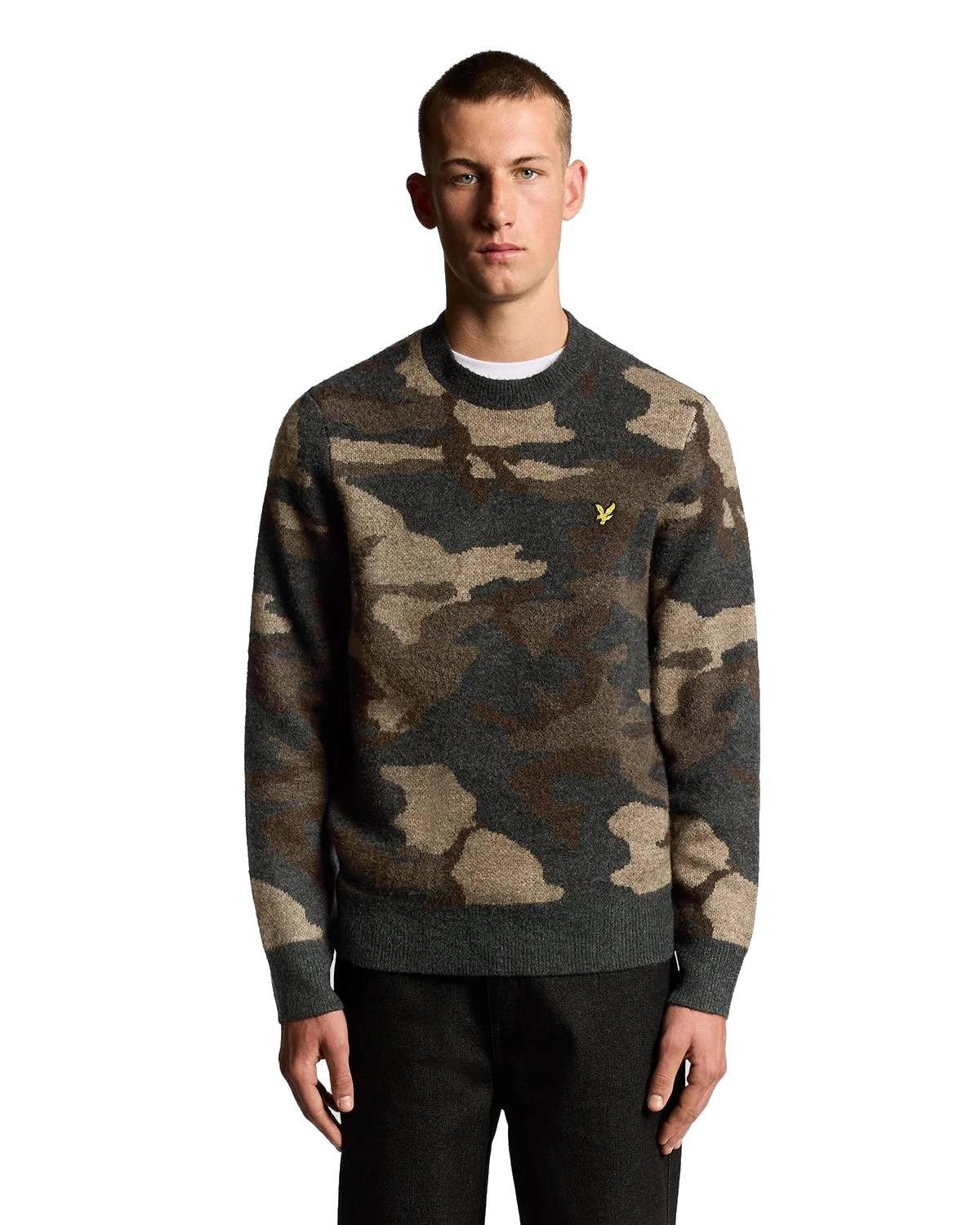 Lyle & Scott Strickpullover Pullover Lyle&Scott Brushed Camouflage