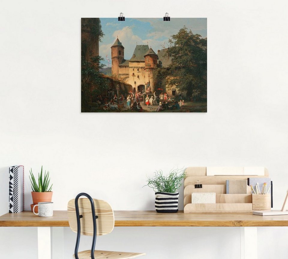 Artland Wandbild Festszene im Vorhof einer Burg, historische Ereignisse (1  St), als Alubild, Leinwandbild, Wandaufkleber oder Poster in versch. Größen