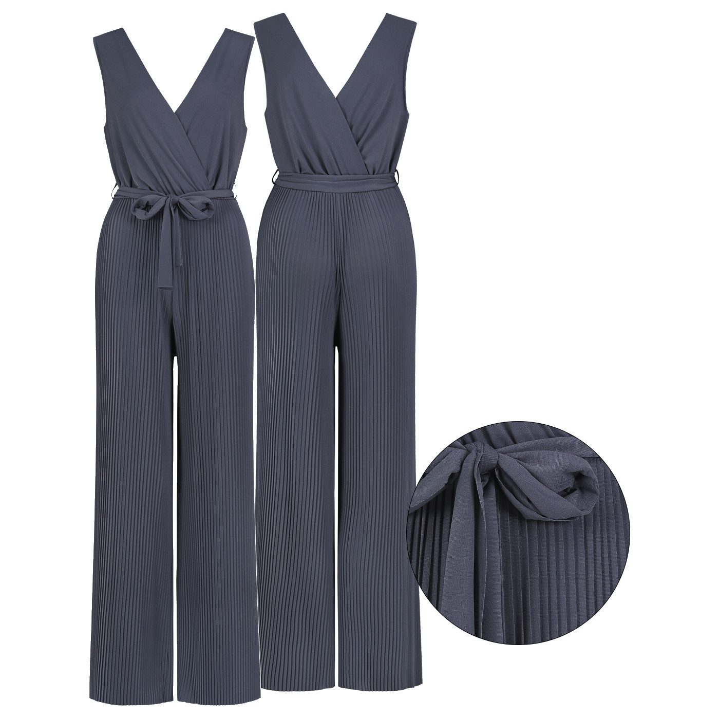 SUBLEVEL Overall Damen Overall Jumpsuit lange Hose Binde Gürtel Einteiler P günstig online kaufen