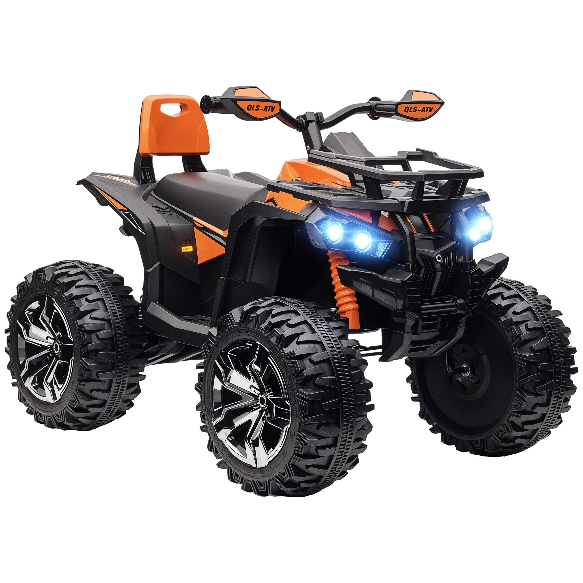 HOMCOM Elektro-Kinderquad Kinder Quad, Vorwärts-Rückwärtsfunktion, 2 Motor, Kinderfahrzeug, Belastbarkeit 30 kg, (1-tlg), für Kinder 3-5 Jahre, Orange