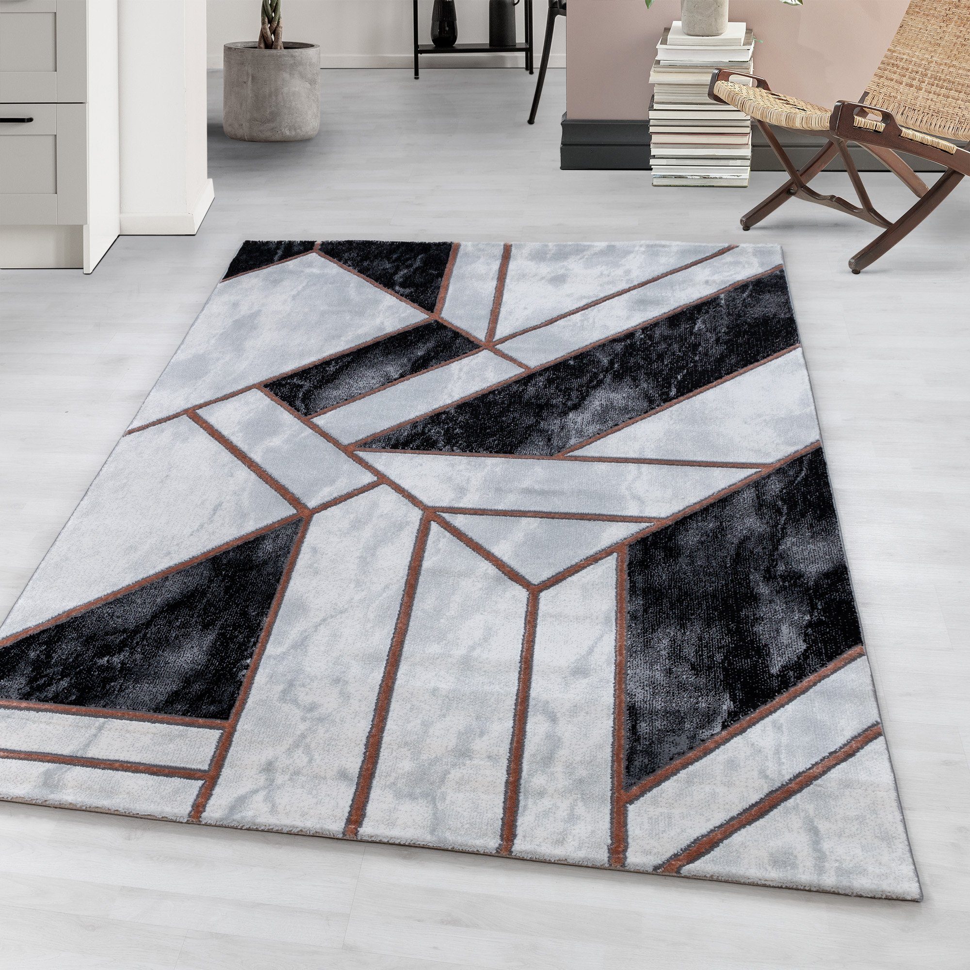 Teppium, mm, Design, 12 Höhe: Teppich Marmor Läufer, Teppich Wohnzimmer