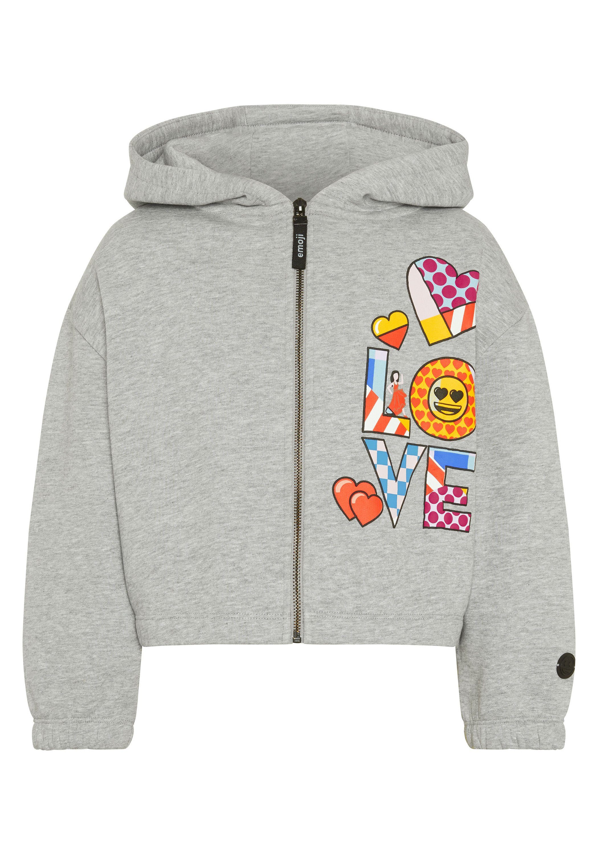 Emoji Sweatjacke mit Kapuze LOVE-Print und