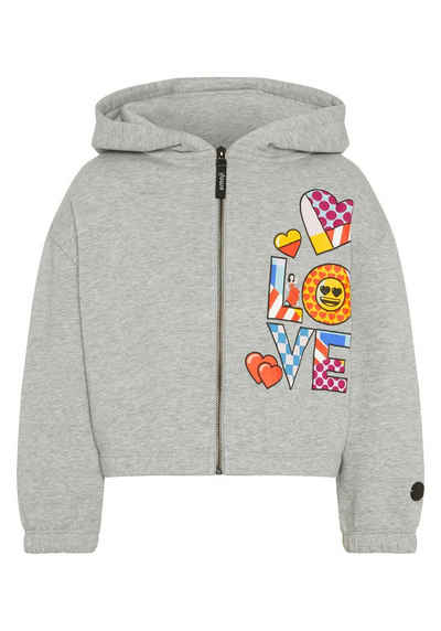 Emoji Sweatjacke mit Kapuze und LOVE-Print