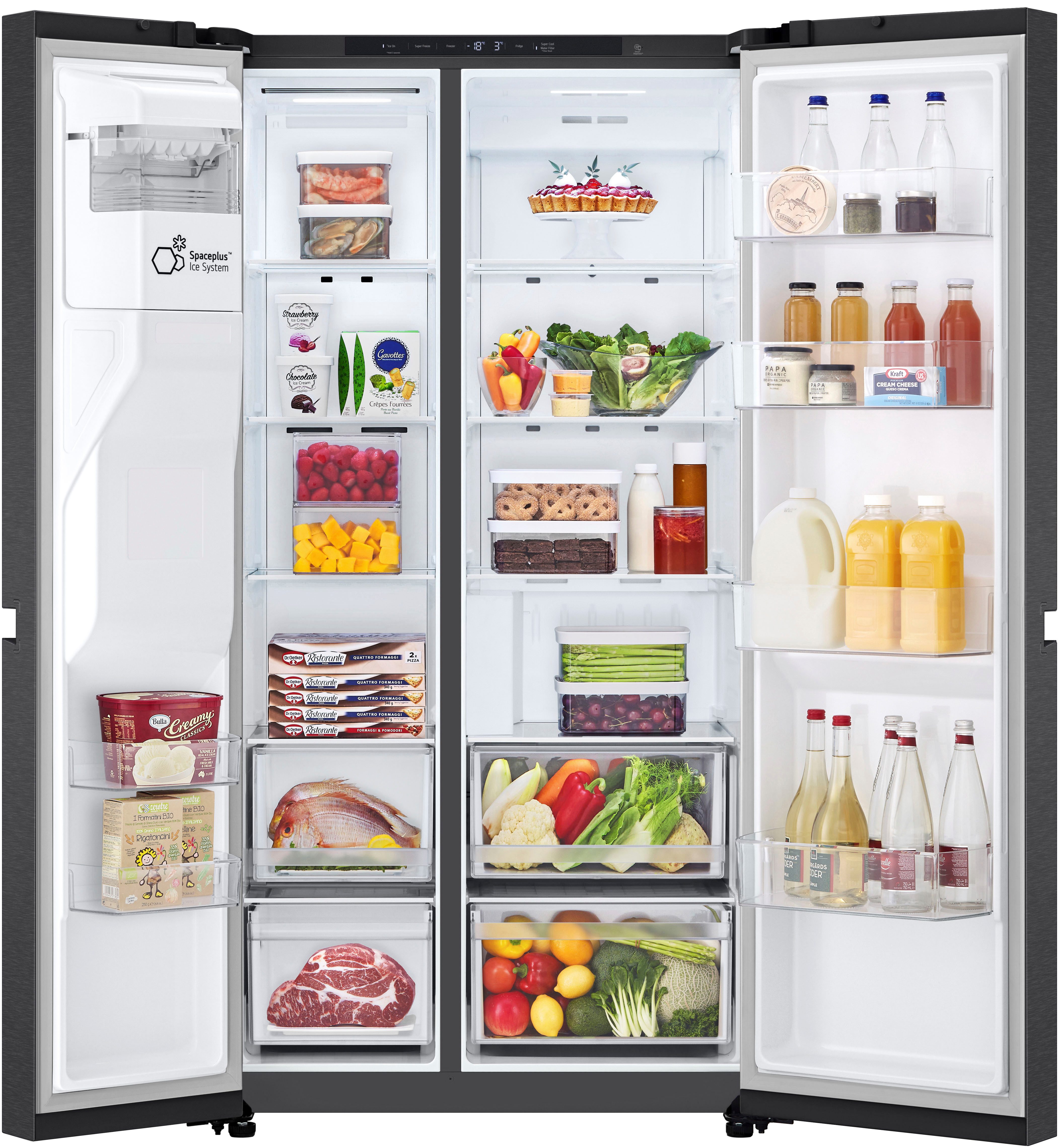 LG Side-by-Side GSLC40EPPE, 179 cm hoch, 91,3 cm breit, Total No Frost, LINEARCooling, Multi-Airflow, mit Festwasseranschluss