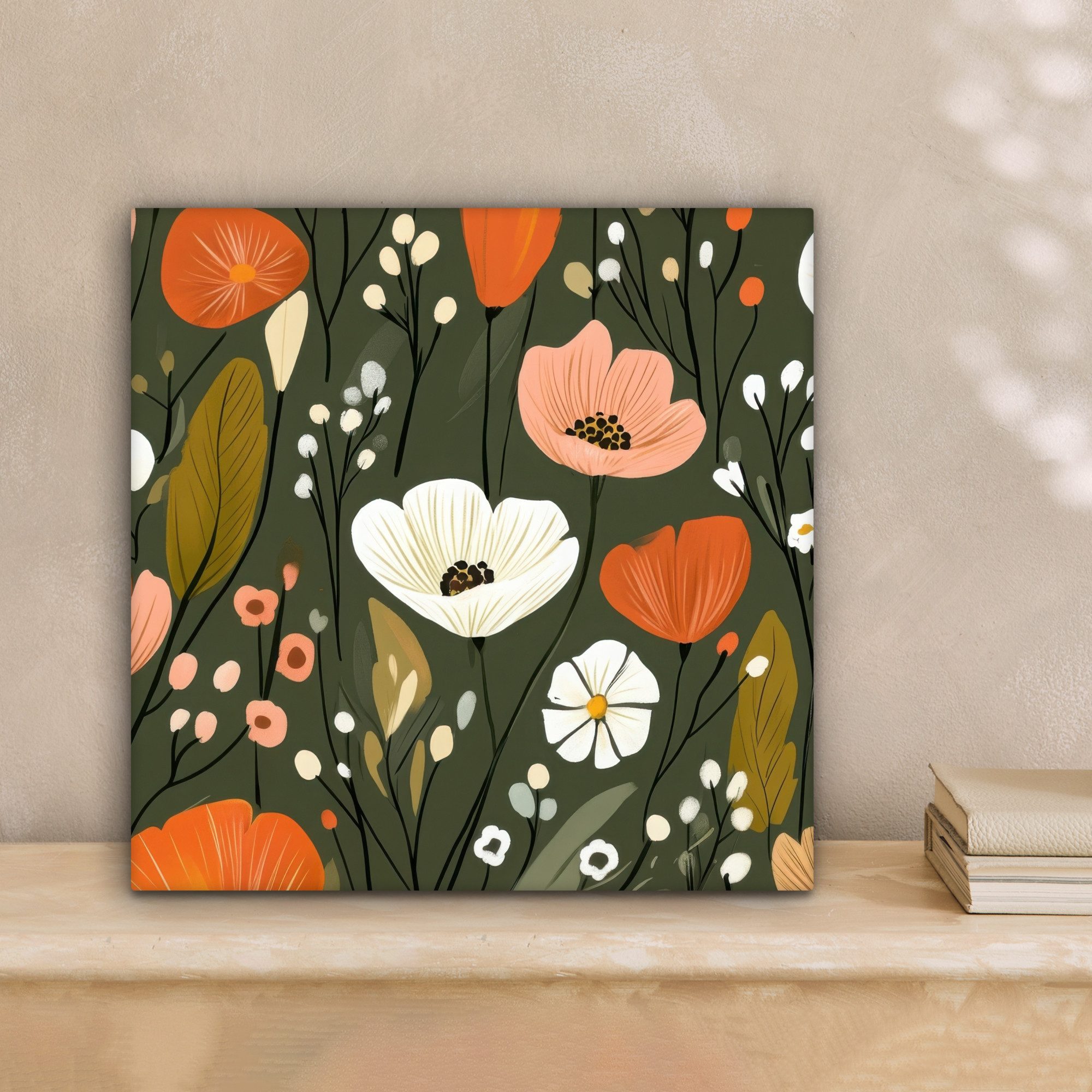 OneMillionCanvasses® Leinwandbild Blumen - Illustration - günstig online kaufen