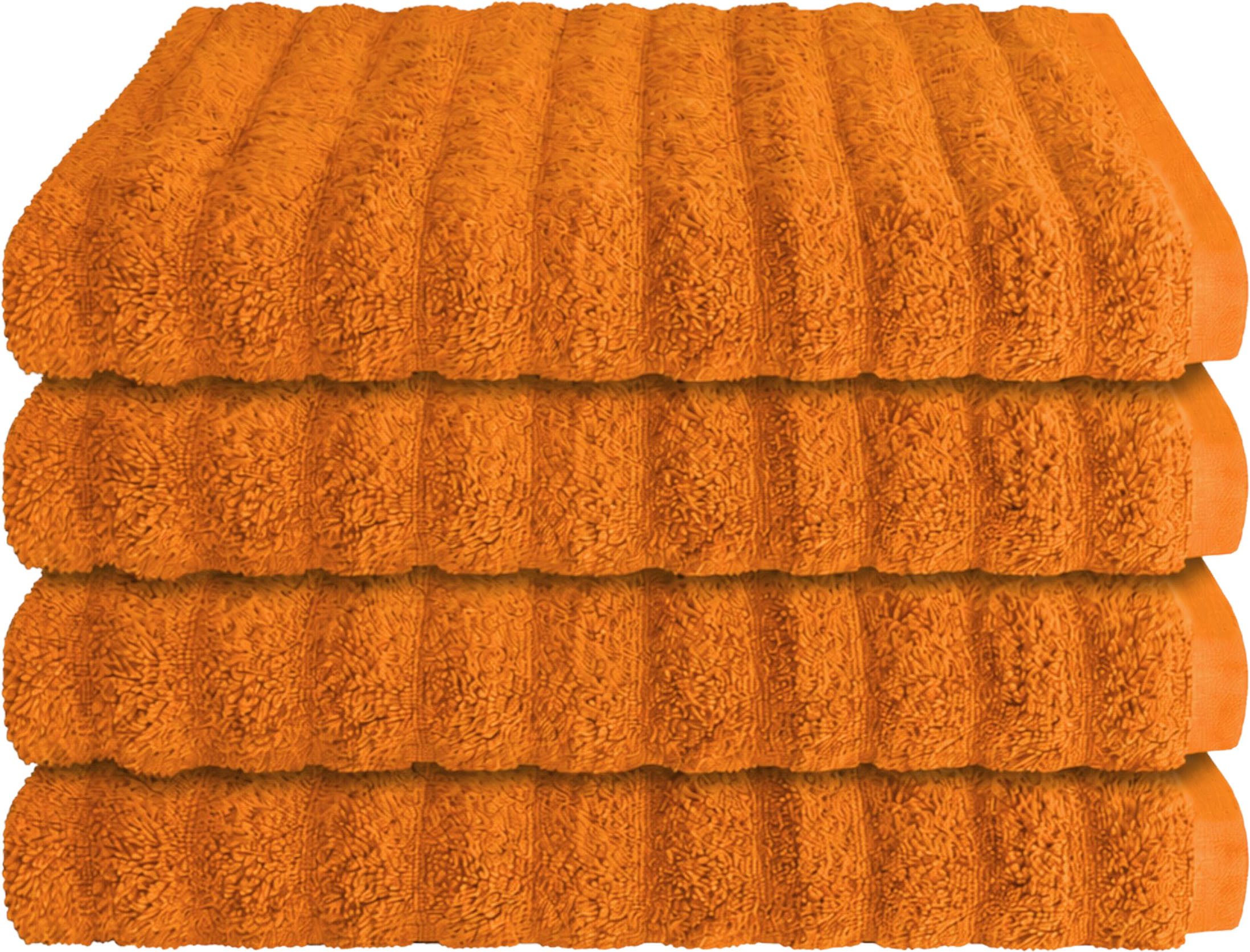 Schiesser Handtücher Neapel aus 100% Baumwolle mit eleganter Hoch-Tief-Optik, Frottier (4-St), OEKO-TEX® MADE IN GREEN