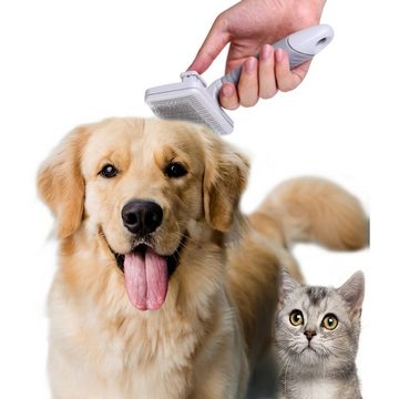 PeTraum Fellbürste Haustierbürste Hundebürste Katzenbürste für Langhaar und Kurzhaar
