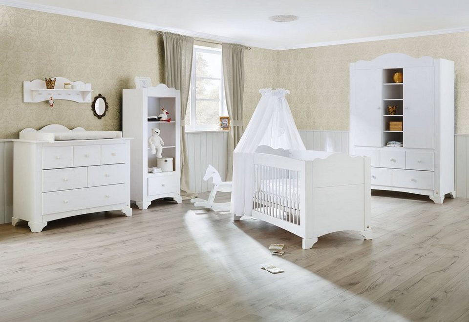 Pinolino® Babyzimmer-Komplettset Pino, (Set, 3-St., Kinderbett, Schrank,  Wickelkommode), breit groß; mit Kinderbett, Schrank