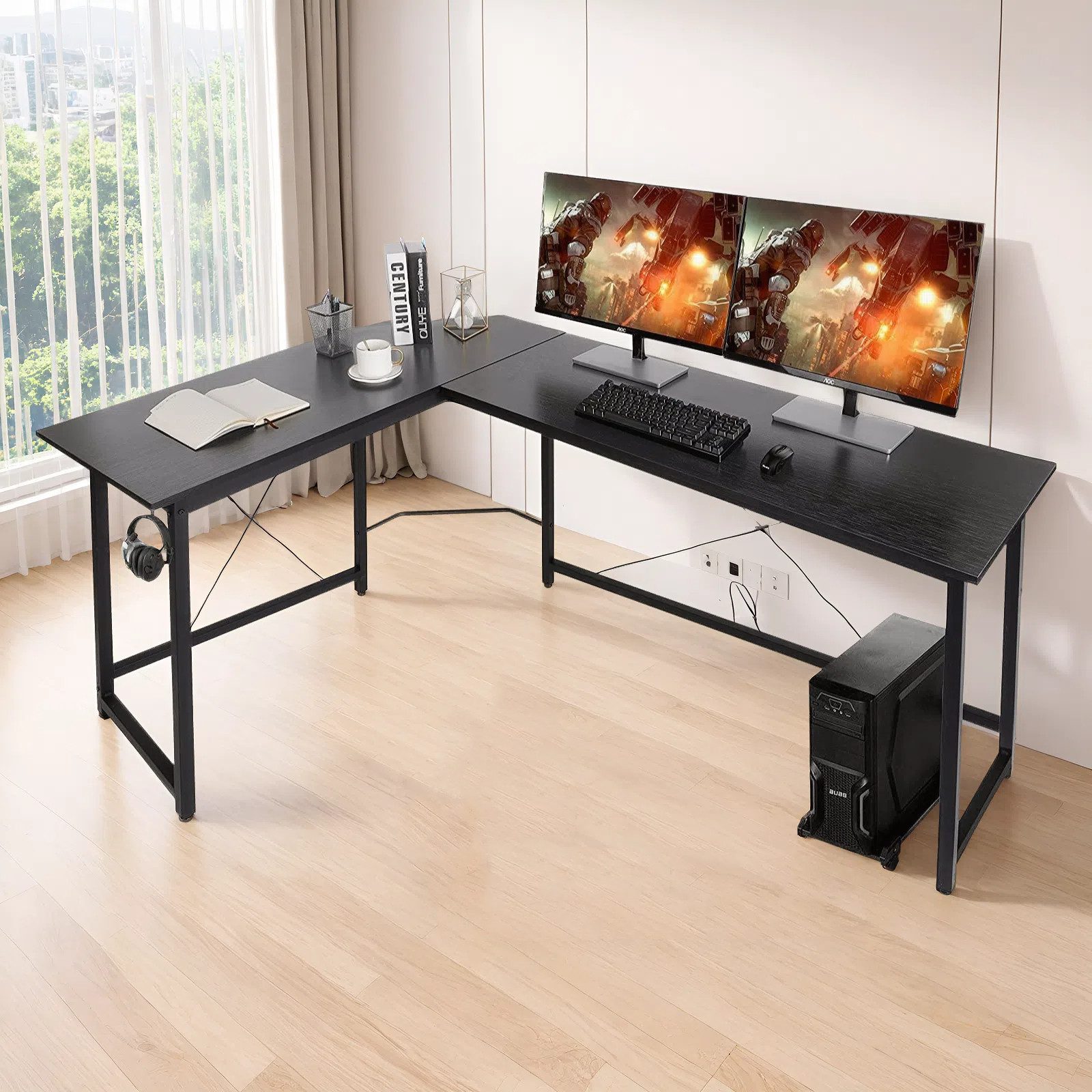 TLGREEN Eckschreibtisch L-förmiger Schreibtisch, 167 cm günstig online kaufen