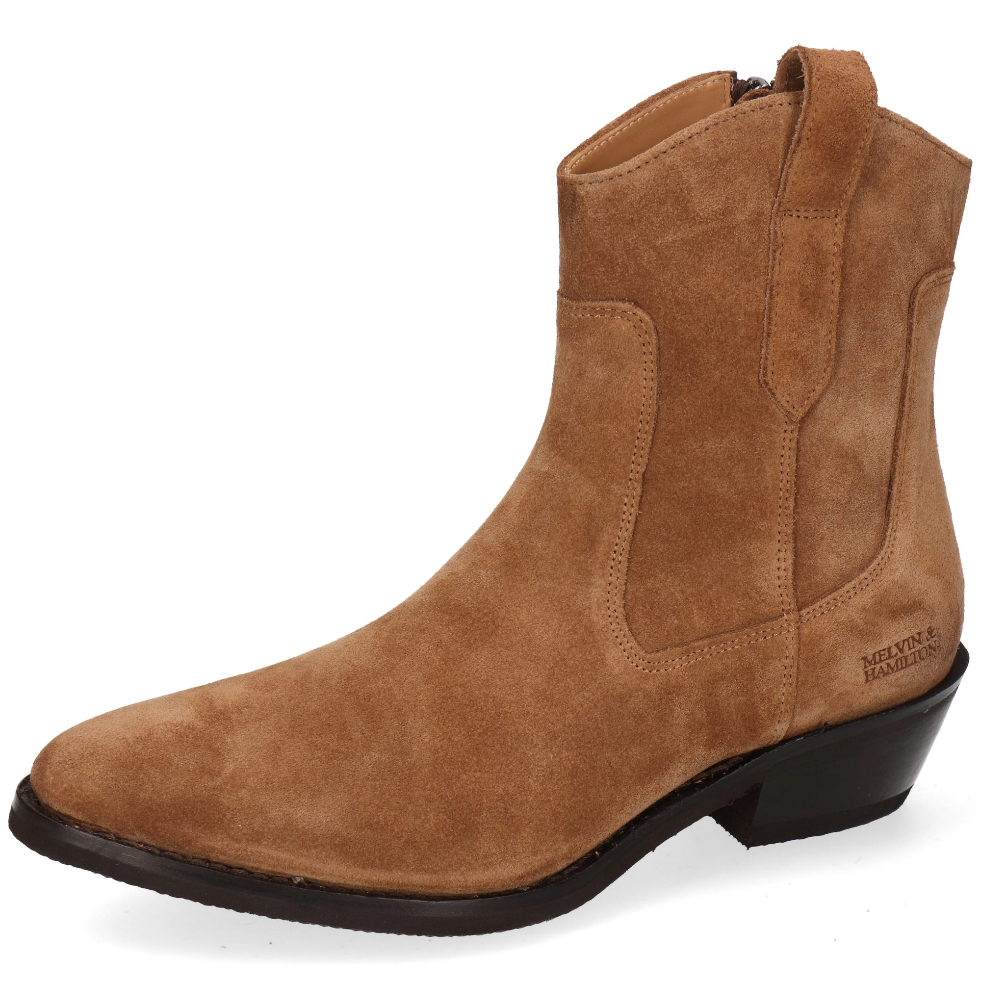 Melvin & Hamilton Melody 2 Leder-Western Boots für Damen Stiefelette Kubanischer Absatz, Echtes Leder
