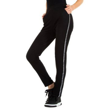 Ital-Design Stoffhose Damen Freizeit Stretch Stoffhose in Schwarz